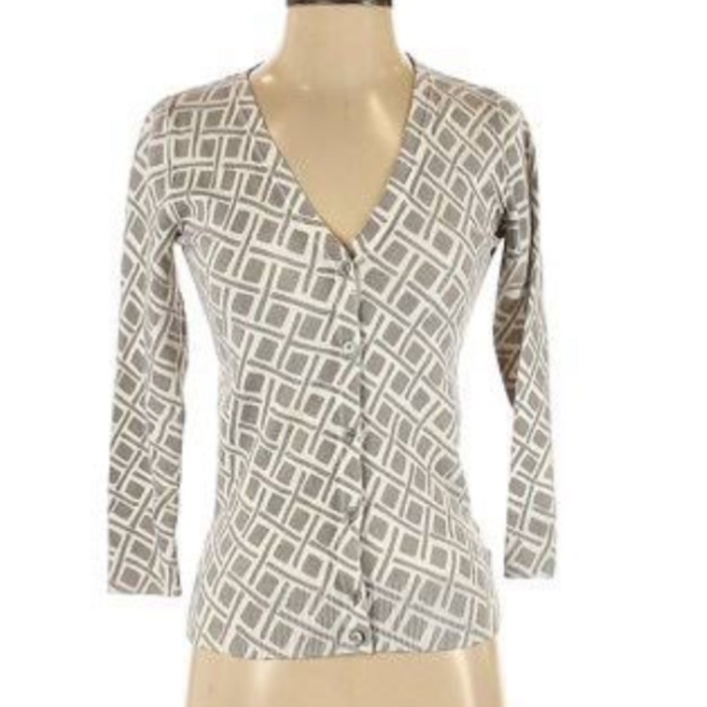 Merona 3/4 sleeve patterned cardigan